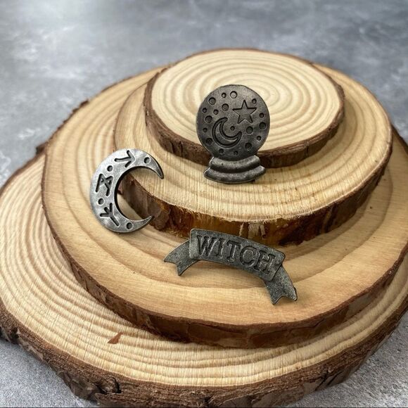 3pc. Witch Enamel Pin/ Brooch Lapel Set - Picture 2 of 6